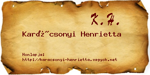 Karácsonyi Henrietta névjegykártya